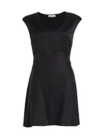 Silk Cap-Sleeve Minidress