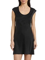 Silk Cap-Sleeve Minidress