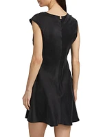 Silk Cap-Sleeve Minidress