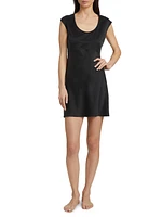 Silk Cap-Sleeve Minidress