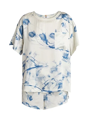Grace Dines Silk T-Shirt & Shorts Set