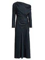 Piper Draped Satin Maxi Dress