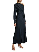 Piper Draped Satin Maxi Dress