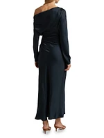Piper Draped Satin Maxi Dress