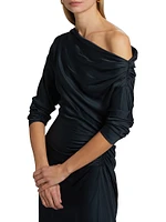 Piper Draped Satin Maxi Dress