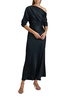 Piper Draped Satin Maxi Dress