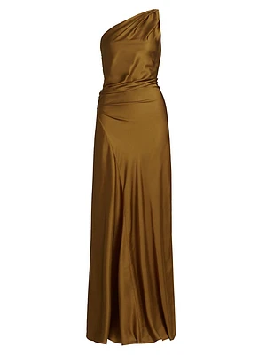 Aster Asymmetric Draped Gown