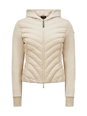 Down-Filled Hoodie Cardigan Cotton