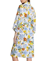 Citrus-Print Cotton Robe