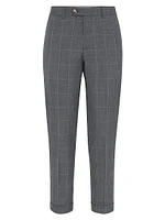 Super 120s Virgin Wool Overcheck Formal Fit Trousers
