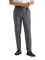 Super 120s Virgin Wool Overcheck Formal Fit Trousers