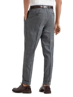 Super 120s Virgin Wool Overcheck Formal Fit Trousers