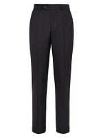 Virgin Wool Houndstooth Formal Fit Trousers
