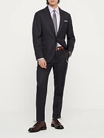 Virgin Wool Houndstooth Formal Fit Trousers