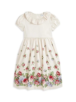 Little Girl's & Girl's Floral Sateen Dress