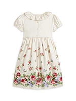 Little Girl's & Girl's Floral Sateen Dress