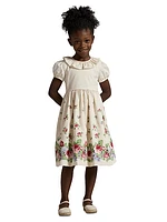 Little Girl's & Girl's Floral Sateen Dress