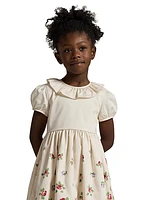 Little Girl's & Girl's Floral Sateen Dress