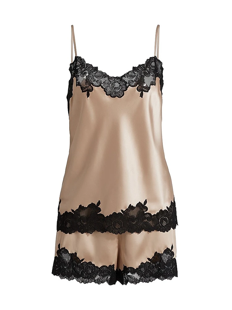 Peony Glamour Satin Pajamas