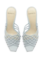 Linda Tresse 85MM Leather Woven Mules