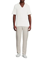 Crochet Johnny Collar Polo Shirt