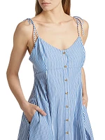High Garden Striped Cotton Sleeveless Maxi Dress
