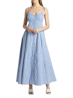 High Garden Striped Cotton Sleeveless Maxi Dress