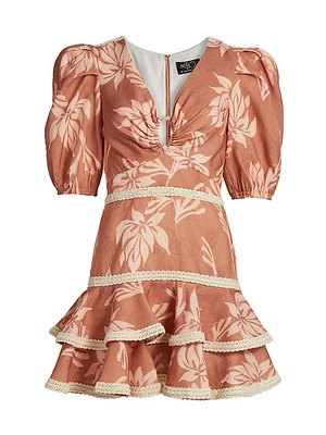 Artichoke Puff-Sleeve Minidress