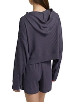 Mila Waffle-Knit Hoodie