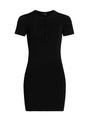 Palma Lace-Up Mini Sweaterdress