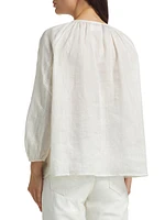 Cristo Embroidered V-Neck Blouse