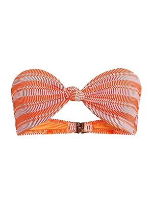 Striped Knot Bandeau Bikini Top