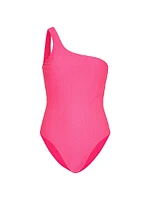 Joni Chevron One-Shoulder One-Piece Swimsuit