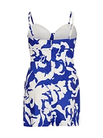 Anya Lily Abstract Linen-Blend Romper