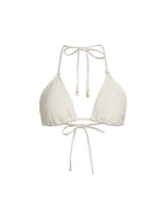Metallic Herringbone Bikini Top