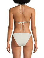 Metallic Herringbone Bikini Top