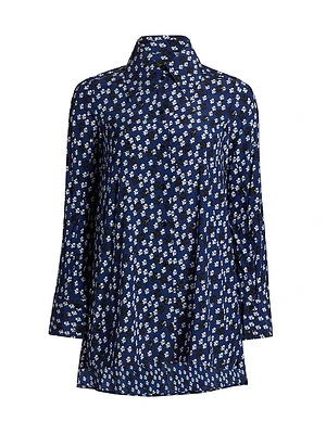 Emmeline Floral Silk-Blend Button-Front Shirt