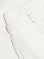 Jules Belted Linen-Blend Flared Pants