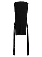 Rita Rib-Knit Sleeveless Side-Slit Top