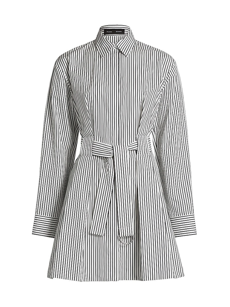 Viola Stripe Poplin Mini Shirtdress