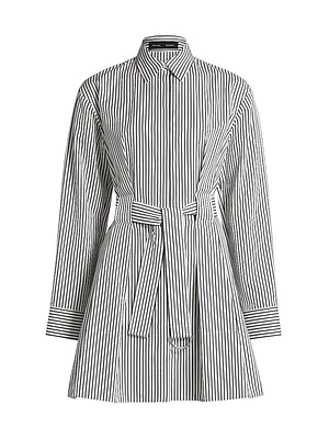 Viola Stripe Poplin Mini Shirtdress