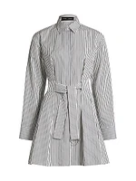 Viola Stripe Poplin Mini Shirtdress