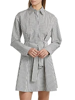 Viola Stripe Poplin Mini Shirtdress