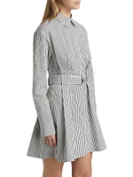 Viola Stripe Poplin Mini Shirtdress
