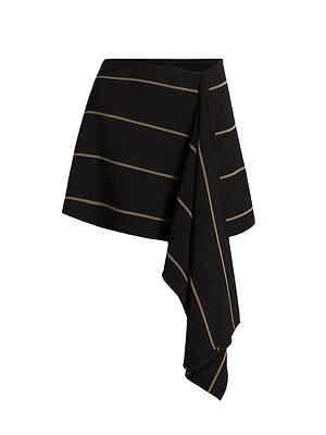 Rae Striped A-Line Asymmetric Miniskirt