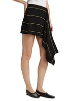 Rae Striped A-Line Asymmetric Miniskirt