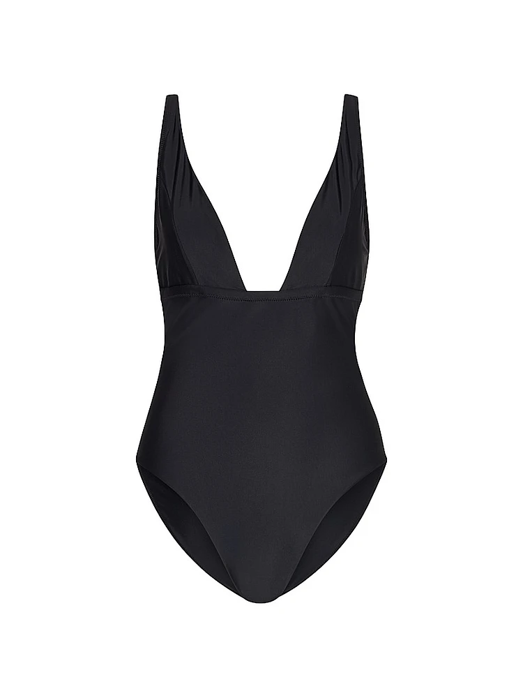 Plunging V-neck One-Piece Swimsuit