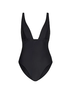 Plunging V-neck One-Piece Swimsuit