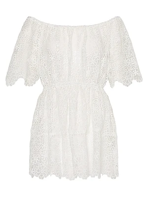 Swirl Lace Cover-Up Minidress
