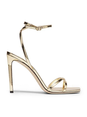 Metz 110MM Metallic Leather Stiletto Sandals